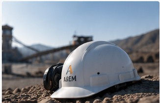 Casco de seguridad AAEM en una faena minera